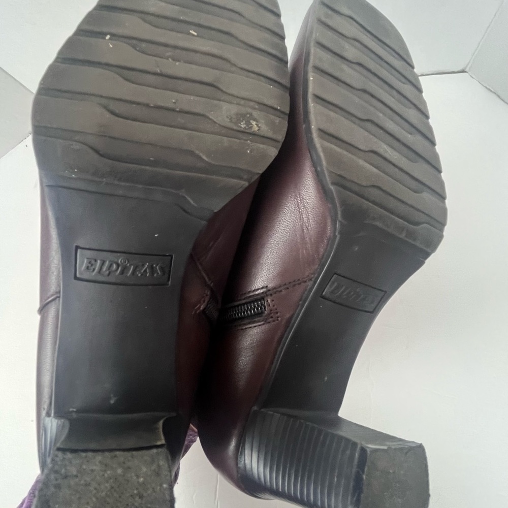 Elditas brown leather ankle boots with square toe/side buckle-Woman’s 7.5 - Picture 5 of 14